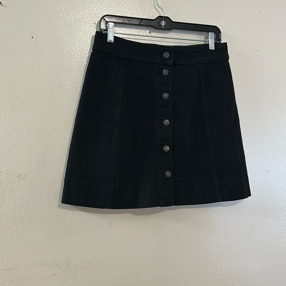 J Crew Black Button Down Jean Mini Skirt SZ 6